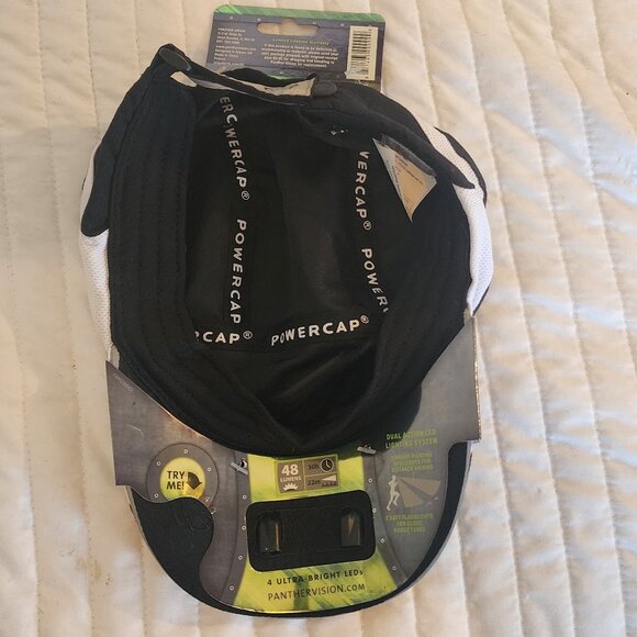 Black Powercap Hands Free Lighting LED Hat Cap - Picture 2 of 4